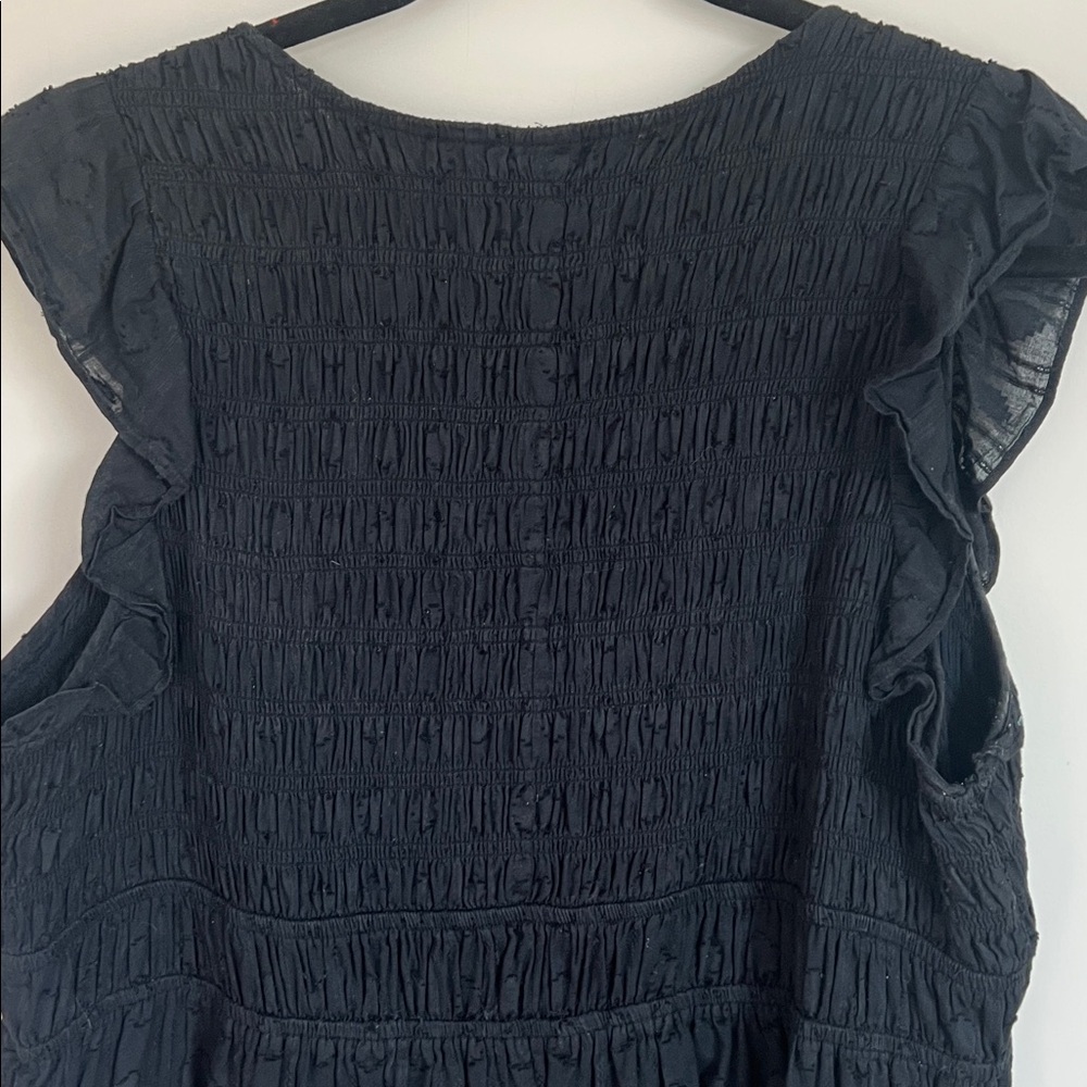 🕶️Anthropologie Black Peregrine Mini Dress Lined Pockets XL - Picture 8 of 8